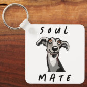 Soulmate grappige galgo, whippet, windhond sleutelhanger (Voorkant)