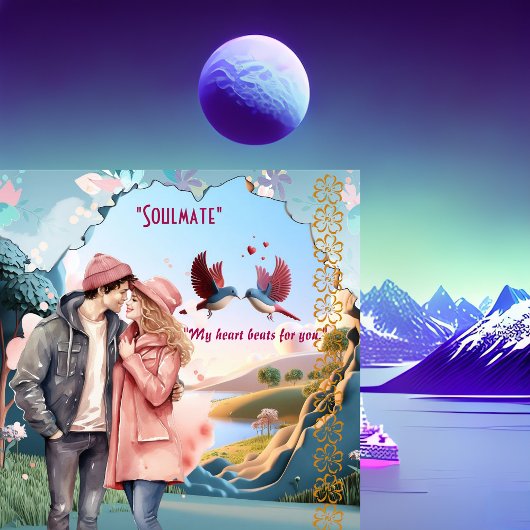 Soulmate Lovebirds Paar Romantisch Quote Valentijn