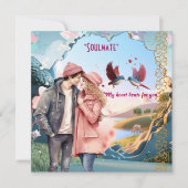 Soulmate Lovebirds Paar Romantisch Quote Valentijn (Voorkant)