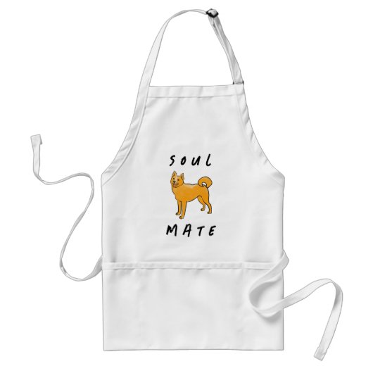 Soulmate oranje bruine finnish spitz standaard schort (Voorkant)