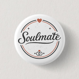 Soulmate Retro Liefde Minimalistisch (Licht) Koppe Ronde Button 3,2 Cm
