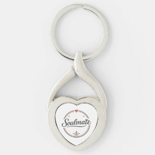 Soulmate Retro Liefde Minimalistisch (Licht) Koppe Sleutelhanger