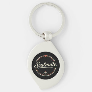 Soulmate Retro Love Minimal (Dark) Couple Matching Sleutelhanger