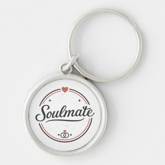 Soulmate Retro Love Minimal(Light) Couple Matching Sleutelhanger (Voorkant)