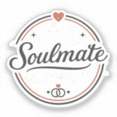 Soulmate Retro Love Minimal(Light) Couple Matching Sticker (Voorkant)