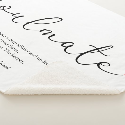 Soulmate Script Love Heart Definitie Sherpa Deken (3/4)