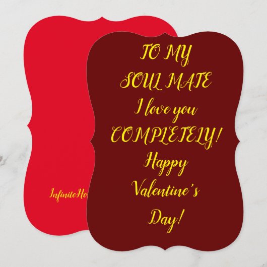 Soulmate Valentijnsdag Card Feestdagenkaart (Voorkant / Achterkant)