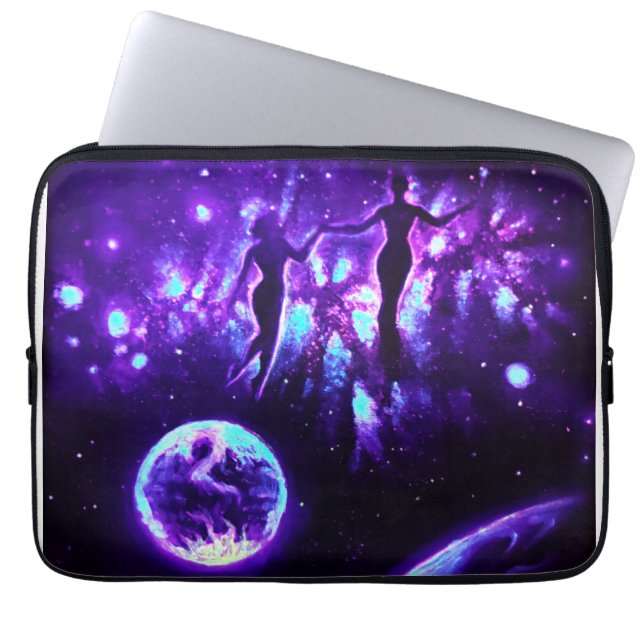 Soulmaten in het universum van de liefde laptop sleeve (Voorkant)