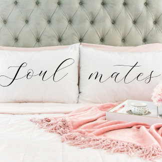 Soulmates Elegant Romantisch Schrift Kussensloop