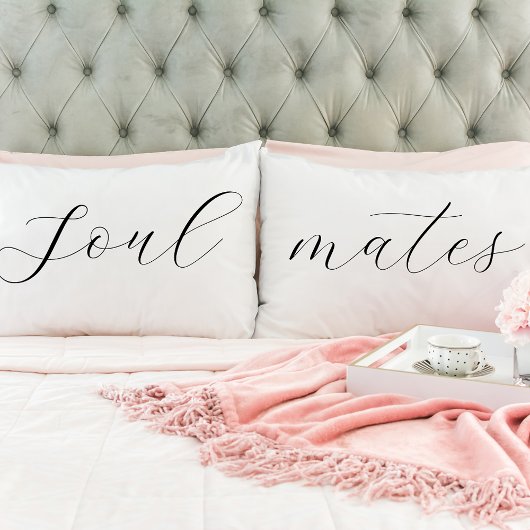 Soulmates Elegant Romantisch Script Kussensloop