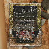 Soulmates foto bruiloft uitnodiging | zwarte bedek