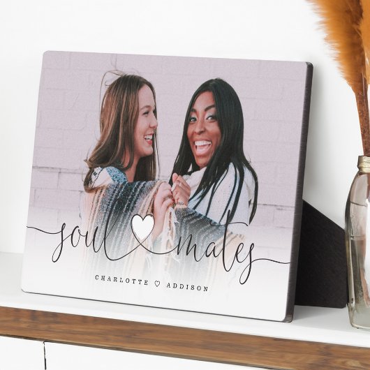 Soulmates Heart Script Best Friends Photo Gift Fotoplaat
