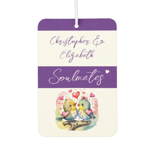 Soulmates houden van paarse vogels luchtverfrisser (Voorkant)