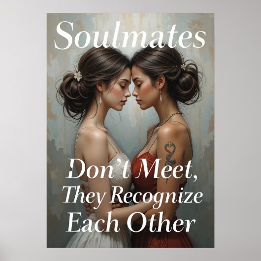 Soulmates Inspirerend vrouwen Vriendschapskunst Poster (Voorkant)
