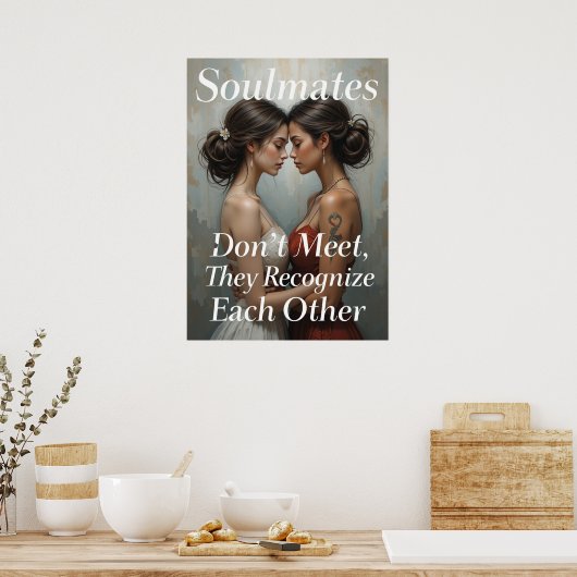 Soulmates Inspirerend vrouwen Vriendschapskunst Poster (Keuken)
