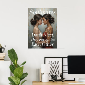 Soulmates Inspirerend vrouwen Vriendschapskunst Poster