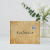Soulmates met een Glitter Heart Briefkaart (Staand voorkant)