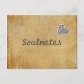 Soulmates met een Glitter Heart Briefkaart (Voorkant)