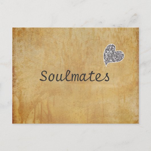 Soulmates met een Glitter Heart Briefkaart (Voorkant)
