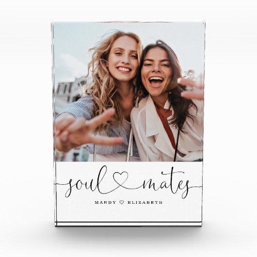 Soulmates Script Best Friends Gift Photo Keepomwil Fotoblokken (Voorkant)