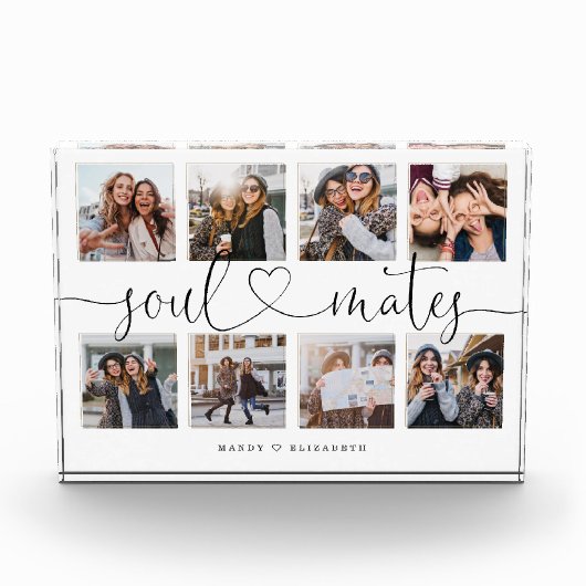 Soulmates Script Gift for Friends Photo Collage Fotoblokken (Voorkant)
