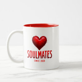 Soulmates sinds 2020 Romantisch Tweekleurige Koffiemok