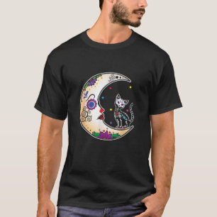 Souls Day Muertos Dag van Dode Suiker Schedel Bloe T-shirt