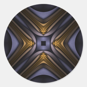 Soul's Essence Blue en Gold Abstract Ronde Sticker