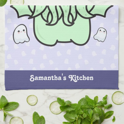 Souls zijn Yummy Cute Cthulhu Theedoek (Gevouwen)