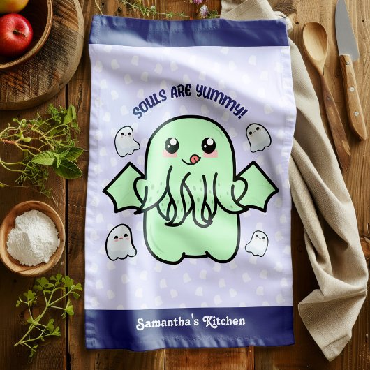 Souls zijn Yummy Cute Cthulhu Theedoek