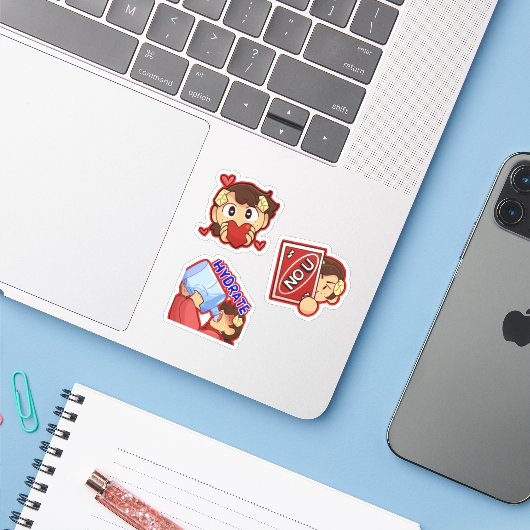 Soulsa Emote stickers (Laptop met iPhone)