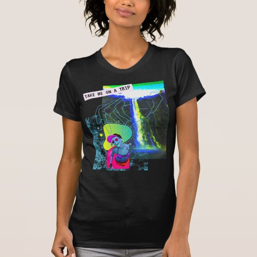 Soultrip Trip Wasserfall Glitch Fun Vaporwave God T-shirt (Voorkant)