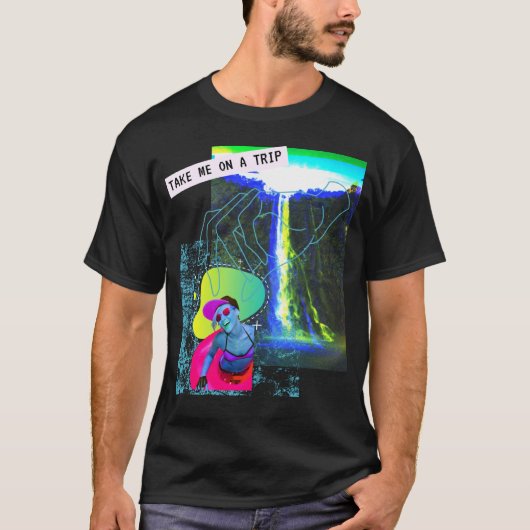 Soultrip Trip Wasserfall Glitch Fun Vaporwave God T-shirt (Voorkant)