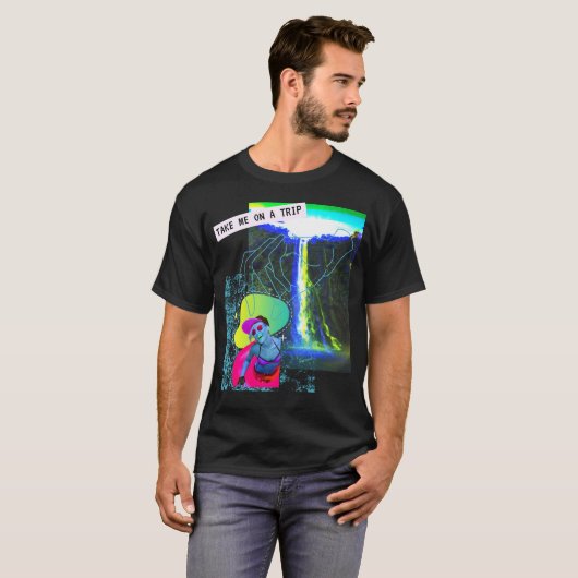 Soultrip Trip Wasserfall Glitch Fun Vaporwave God T-shirt (Voorkant volledig)