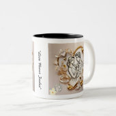 "Soulvolle hart emoties" Tweekleurige Koffiemok (Voorkant rechts)