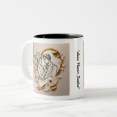 "Soulvolle hart emoties" Tweekleurige Koffiemok (Voorkant links)