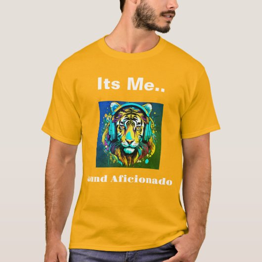 Sound Aficionado: Geel T-shirt met Tijger (Voorkant)