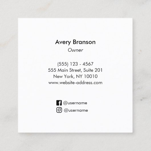 Sound Bath Therapy Gong Vierkante Visitekaartje (Achterkant)