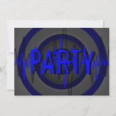 Sound Blue Dark 'PARTY' uitnodiging (Voorkant)