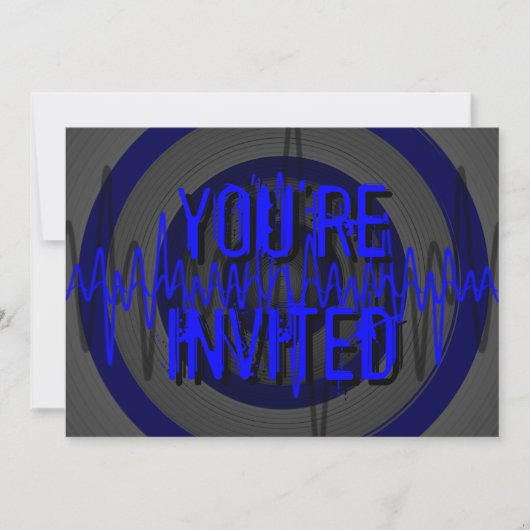 Sound Blue Dark 'You're Invited' uitnodiging (Voorkant)