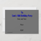 Sound Blue Dark 'You're Invited' uitnodiging (Achterkant)