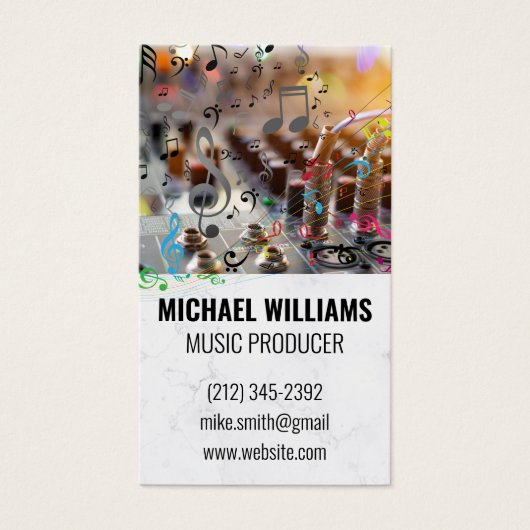 Sound Board Mixer | MUZIEKNOTEN Visitekaartje (Voorkant)