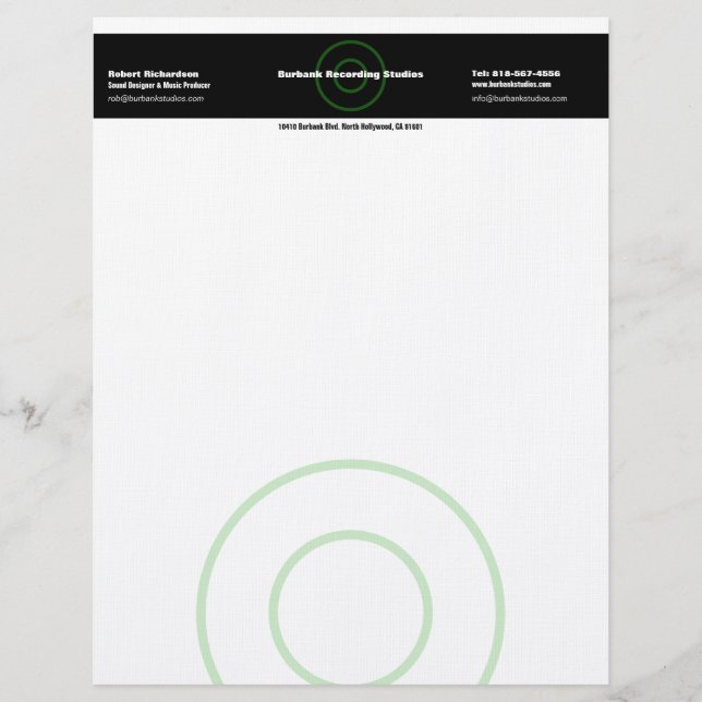 Sound Designer Letterhead Briefhoofd (Voorkant)