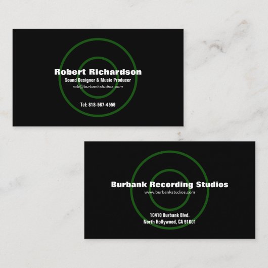 Sound Designer-Visitekaartje Visitekaartje (Voorkant / Achterkant)