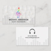 Sound Engineer | Colorful Music Note Logo Visitekaartje (Voorkant / Achterkant)