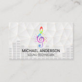 Sound Engineer | Colorful Music Note Logo Visitekaartje (Voorkant)