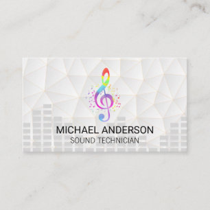 Sound Engineer   Colorful Music Note Logo Visitekaartje