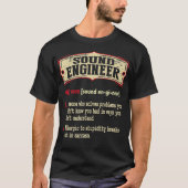 Sound Engineer Dictionary Term Sarcastic  T-shirt (Voorkant)