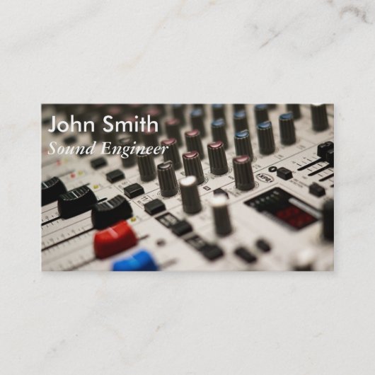 Sound Engineer freelance muziekproducent stijlvol Visitekaartje (Voorkant)