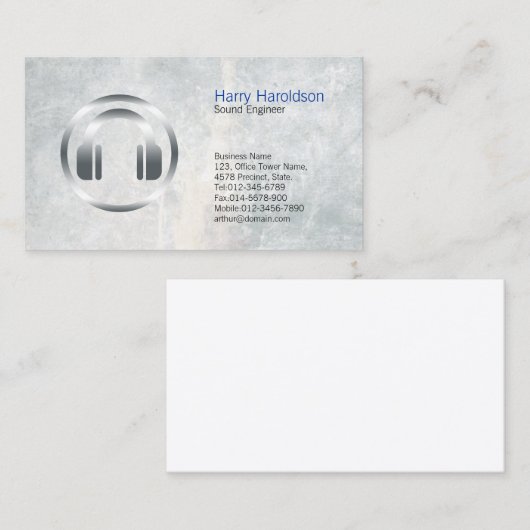 Sound Engineer Hoofdtelefoon Icon Visitekaartje (Voorkant / Achterkant)